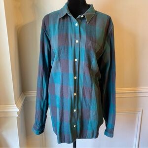 Gap Buffalo Plaid Button Down Flannel Top